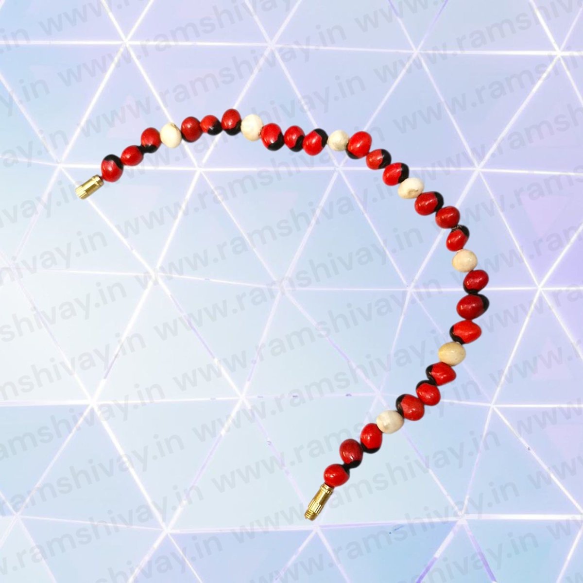 Natural Gunja Bracelet (Chirmi Bracelet) Red & White 5MM Beads with Lab Certificate | For Protection, Luck & Prosperity – Ramshivay - Ramshivay