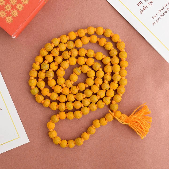 Natural Haldi Mala 108+1 Beads with Lab Certificate | Turmeric Mala for Jaap & Wear – Ramshivay - Ramshivay