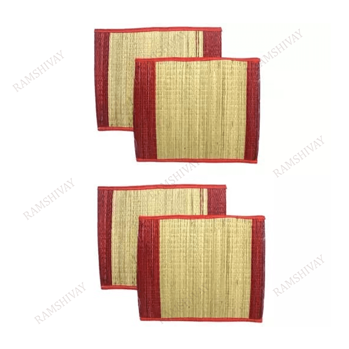 Natural Kusha Aasan (Pack of 4) Premium Quality for Puja & Meditation – Ramshivay - Ramshivay