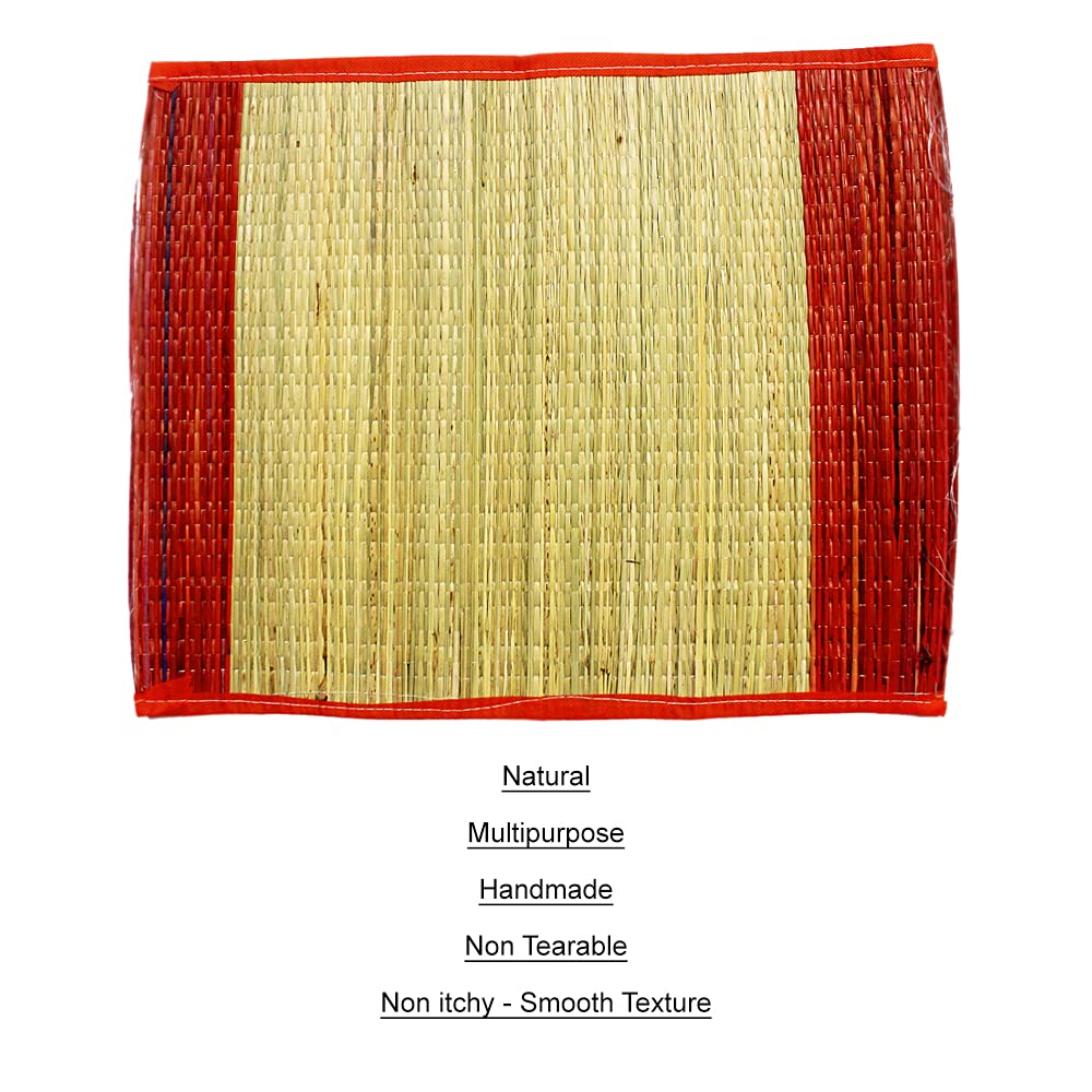 Natural Kusha Aasan (Pack of 4) Premium Quality for Puja & Meditation – Ramshivay - Ramshivay