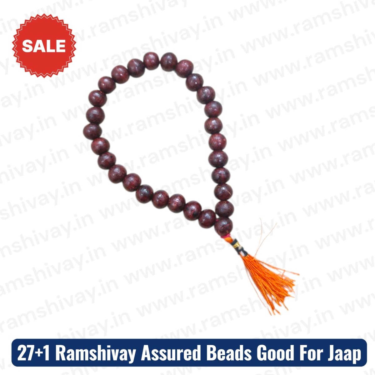 Natural Lal Chandan Mala 27+1 Beads with Lab Certificate | 8mm Red Sandalwood Mala for Jaap & Meditation – Ramshivay - Ramshivay