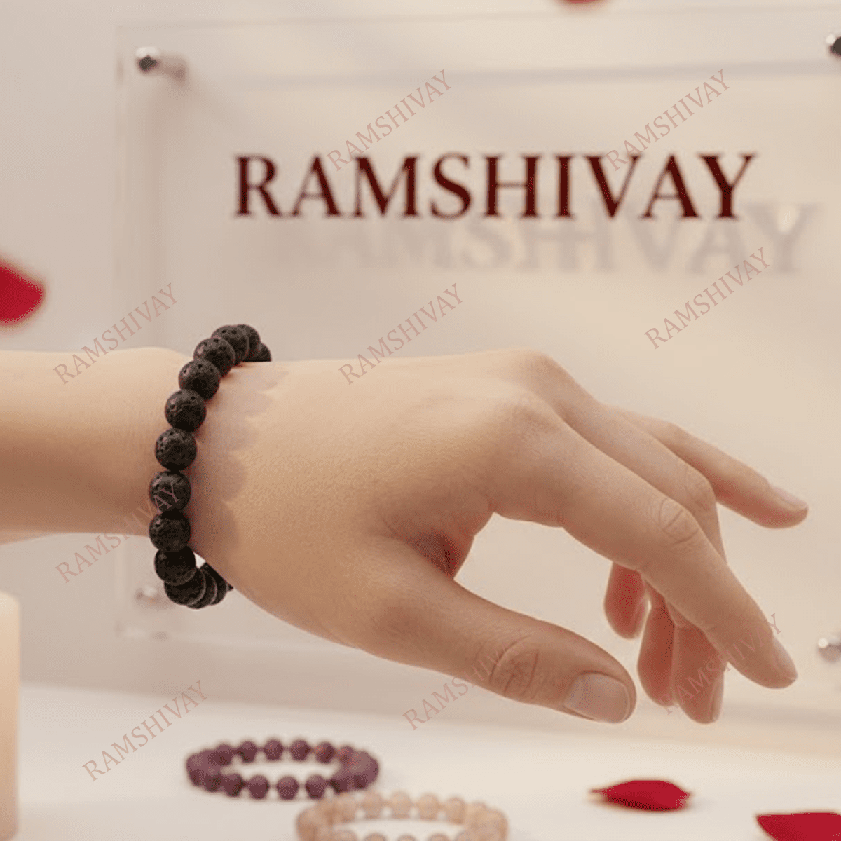 Natural Lava Stone Bracelet (8mm) with Lab Certificate for Grounding – Ramshivay - Ramshivay