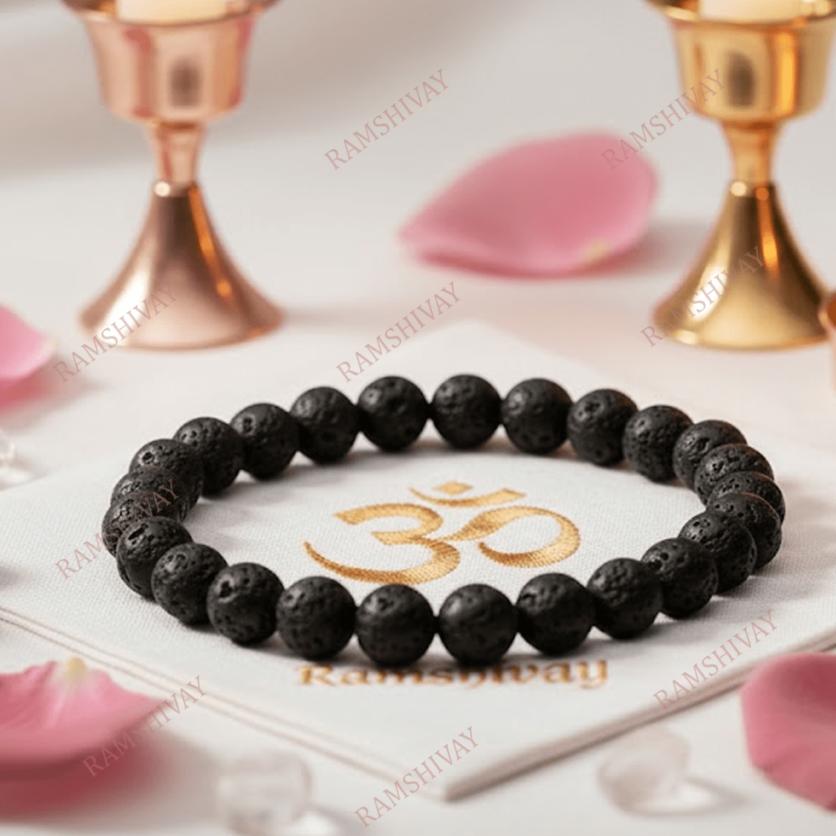 Natural Lava Stone Bracelet (8mm) with Lab Certificate for Grounding – Ramshivay - Ramshivay