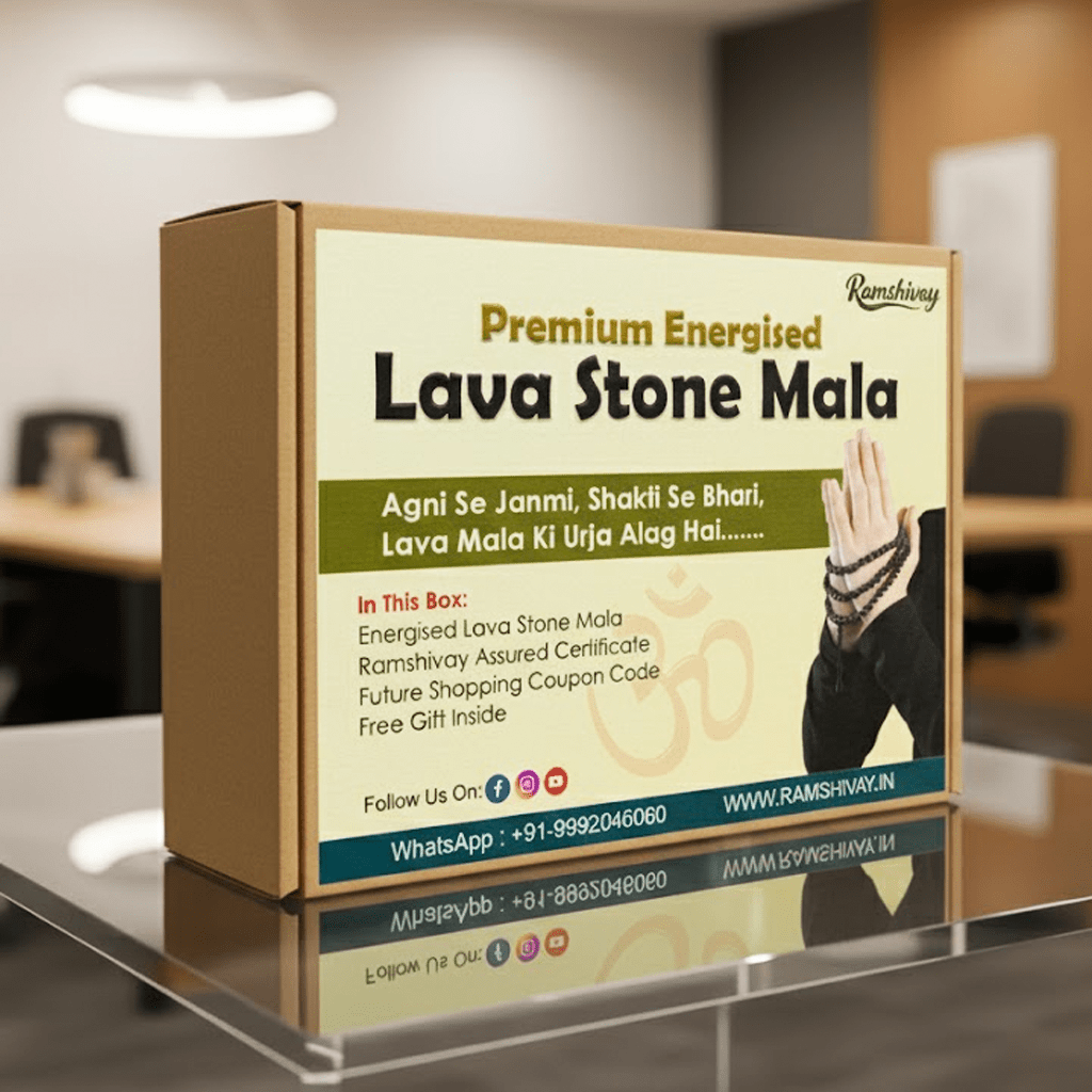 Natural Lava Stone Mala 108+1 Beads with Lab Certificate | 8mm Lava Stone Mala for Jaap & Wearing – Ramshivay - Ramshivay