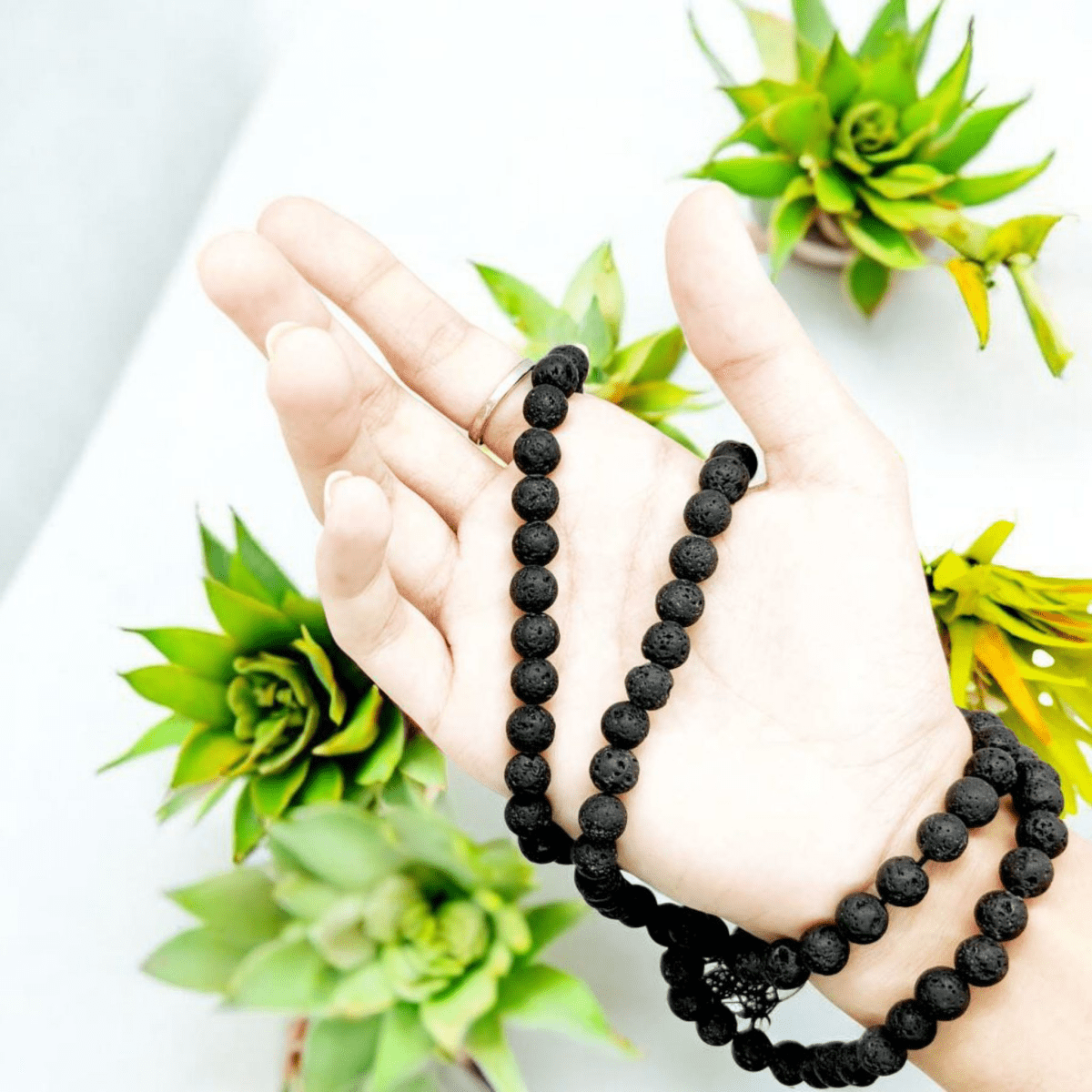 Natural Lava Stone Mala 108+1 Beads with Lab Certificate | 8mm Lava Stone Mala for Jaap & Wearing – Ramshivay - Ramshivay