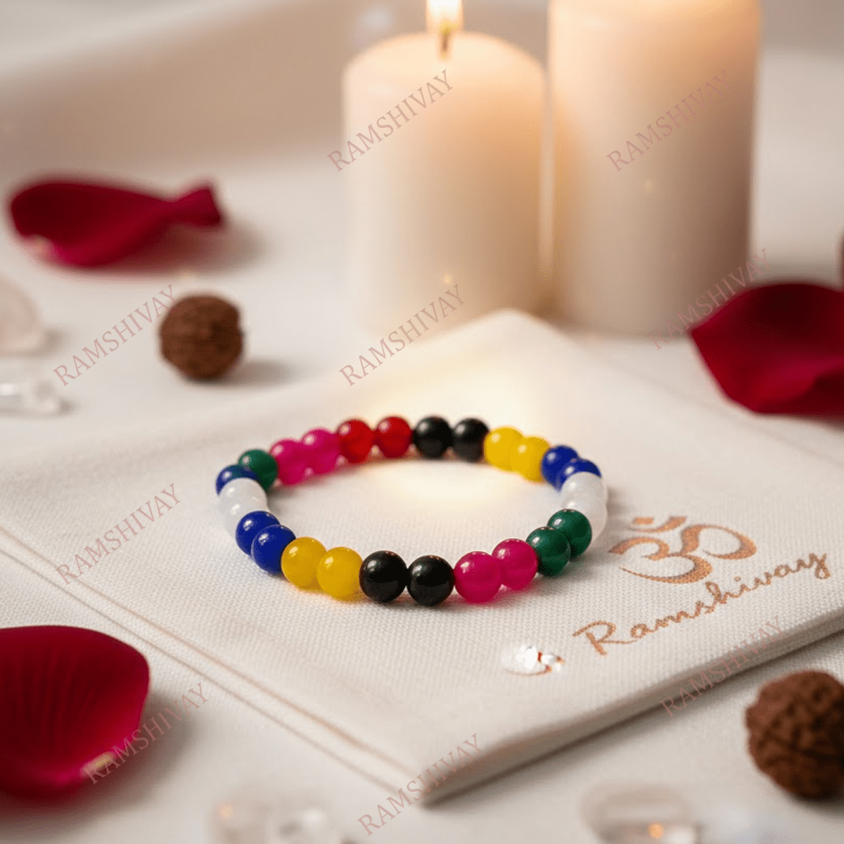 Natural Mix Agate Bracelet (8mm) with Lab Certificate for Healing & Protection – Ramshivay - Ramshivay