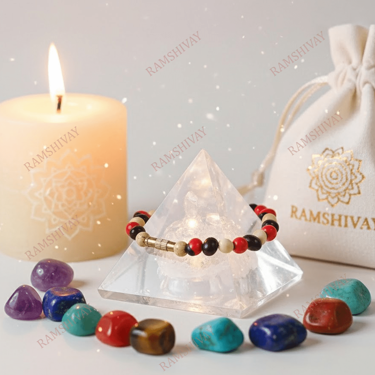 Natural Mix Gunja Bracelet (5mm) with Lab Certificate for Protection & Luck – Ramshivay - Ramshivay