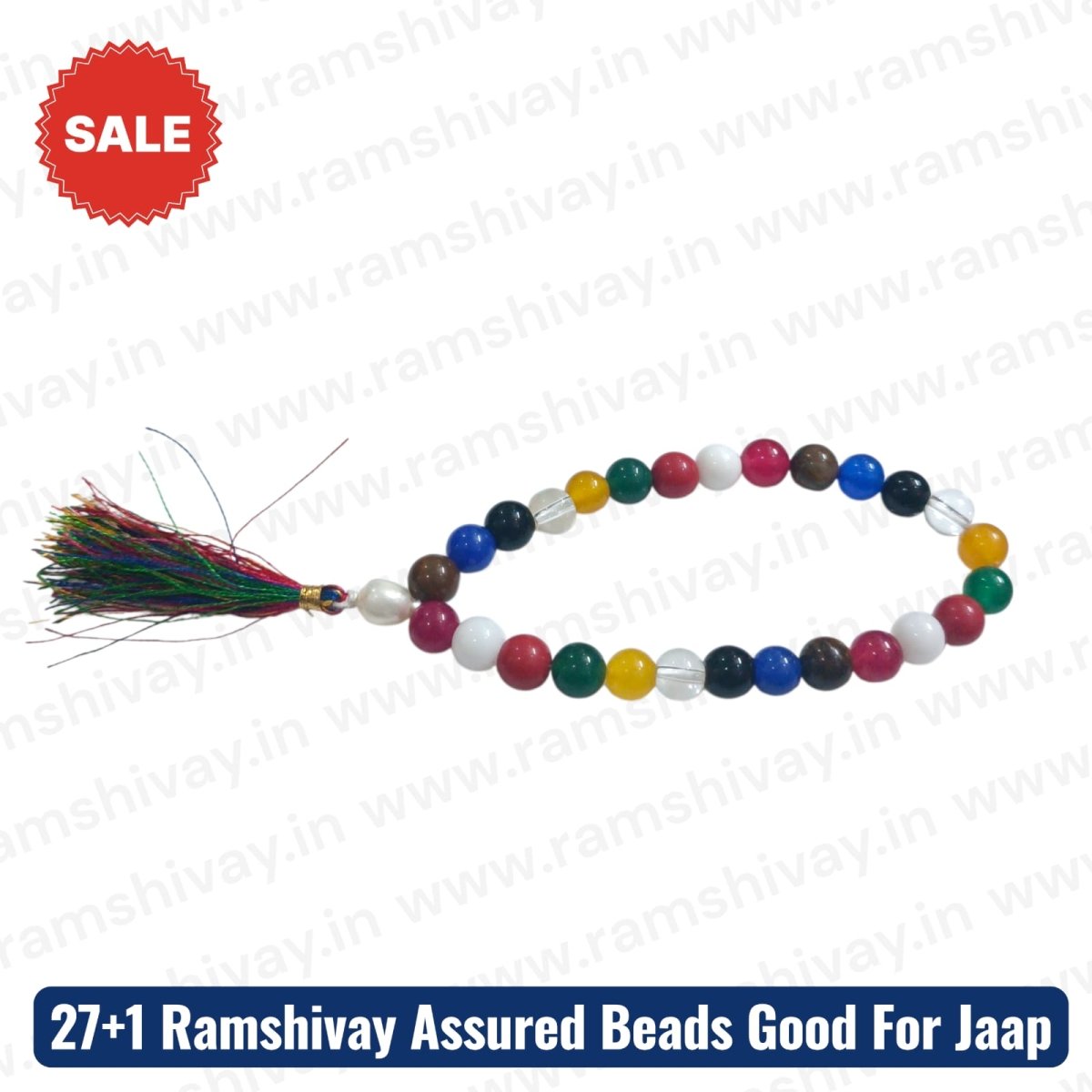 Natural Navratan Mala 27+1 Beads with AAA Quality & Lab Certificate | For Balance, Prosperity & Planetary Protection – Ramshivay - Ramshivay