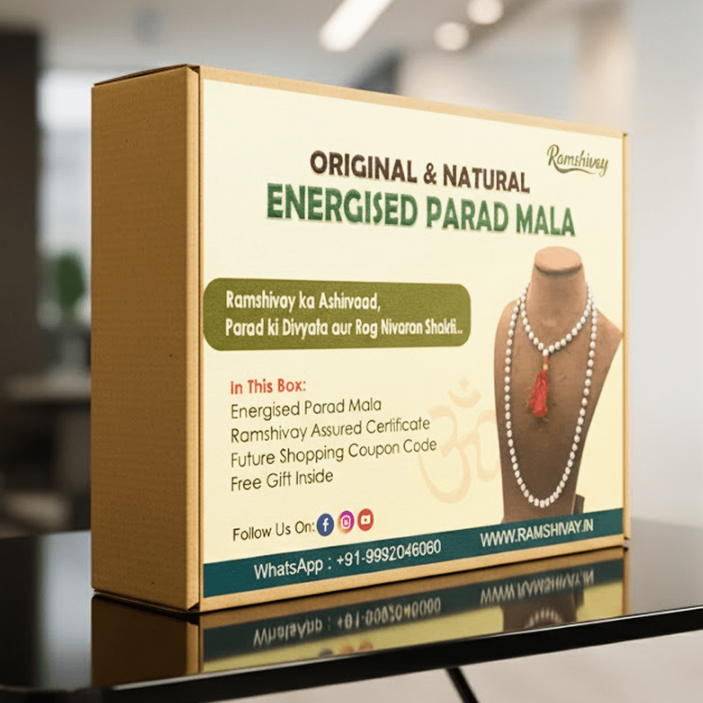 Natural Parad Mala 108+1 Beads with Lab Certificate | Pure Mercury Mala for Jaap & Wearing – Ramshivay - Ramshivay