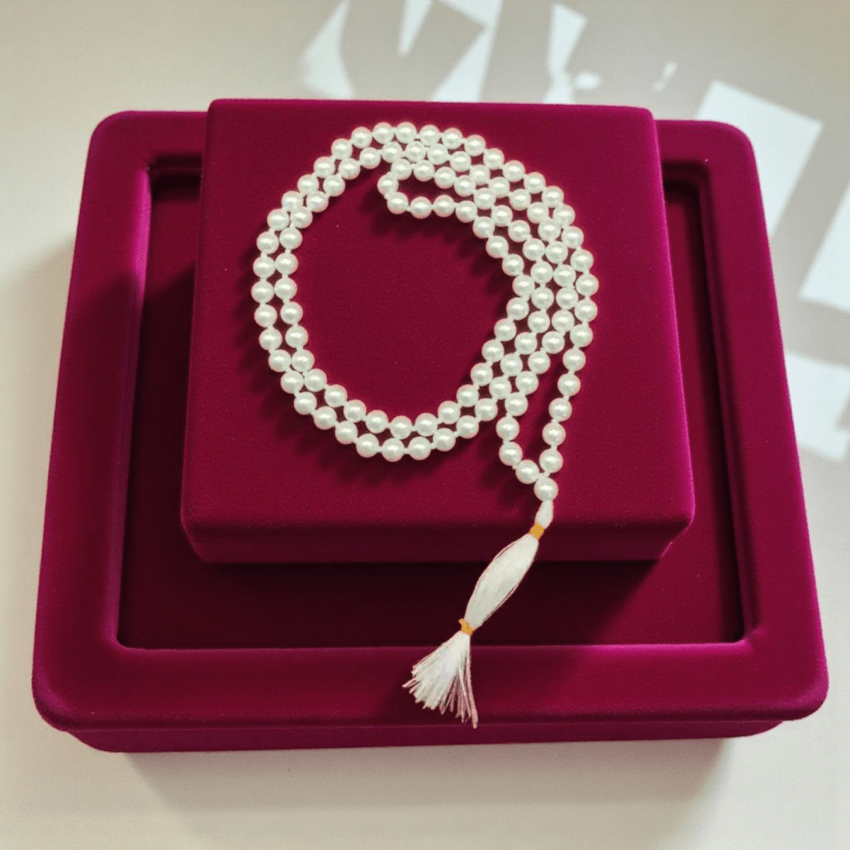 Natural Pearl Mala 108+1 Beads with Lab Certificate | 8MM Moti Mala for Men & Women – Ramshivay - Ramshivay