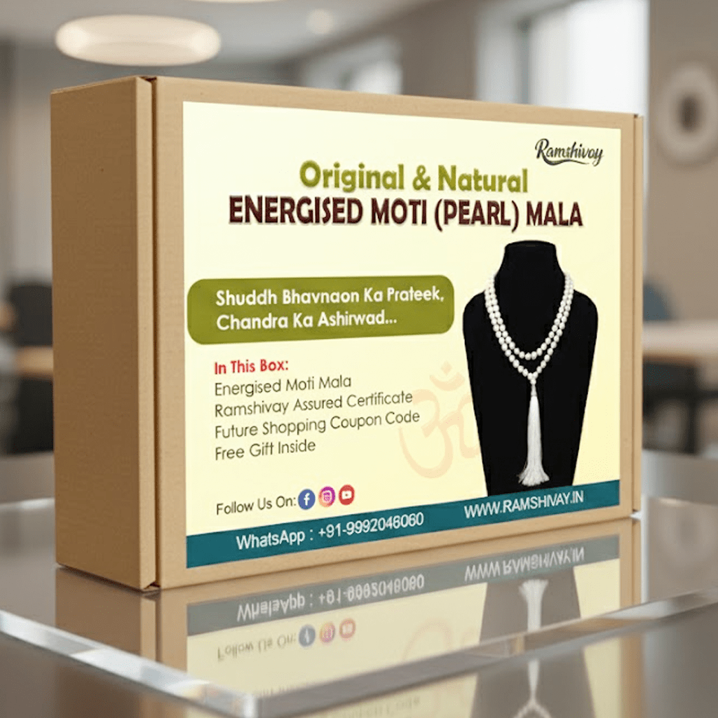 Natural Pearl Mala 108+1 Beads with Lab Certificate | 8MM Moti Mala for Men & Women – Ramshivay - Ramshivay