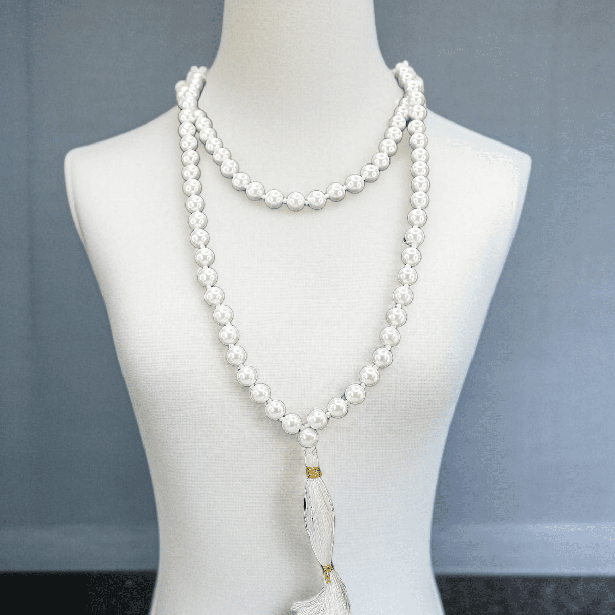 Natural Pearl Mala 108+1 Beads with Lab Certificate | 8MM Moti Mala for Men & Women – Ramshivay - Ramshivay