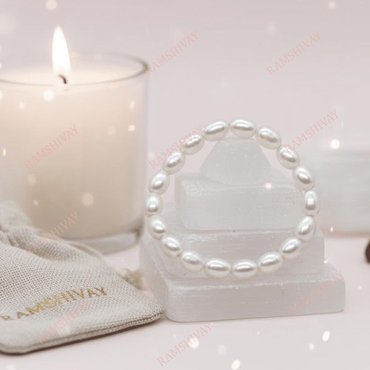 Natural Pearl Moti Bracelet (8mm Round / 11mm Oval) Lab Certified for Peace – Ramshivay - Ramshivay