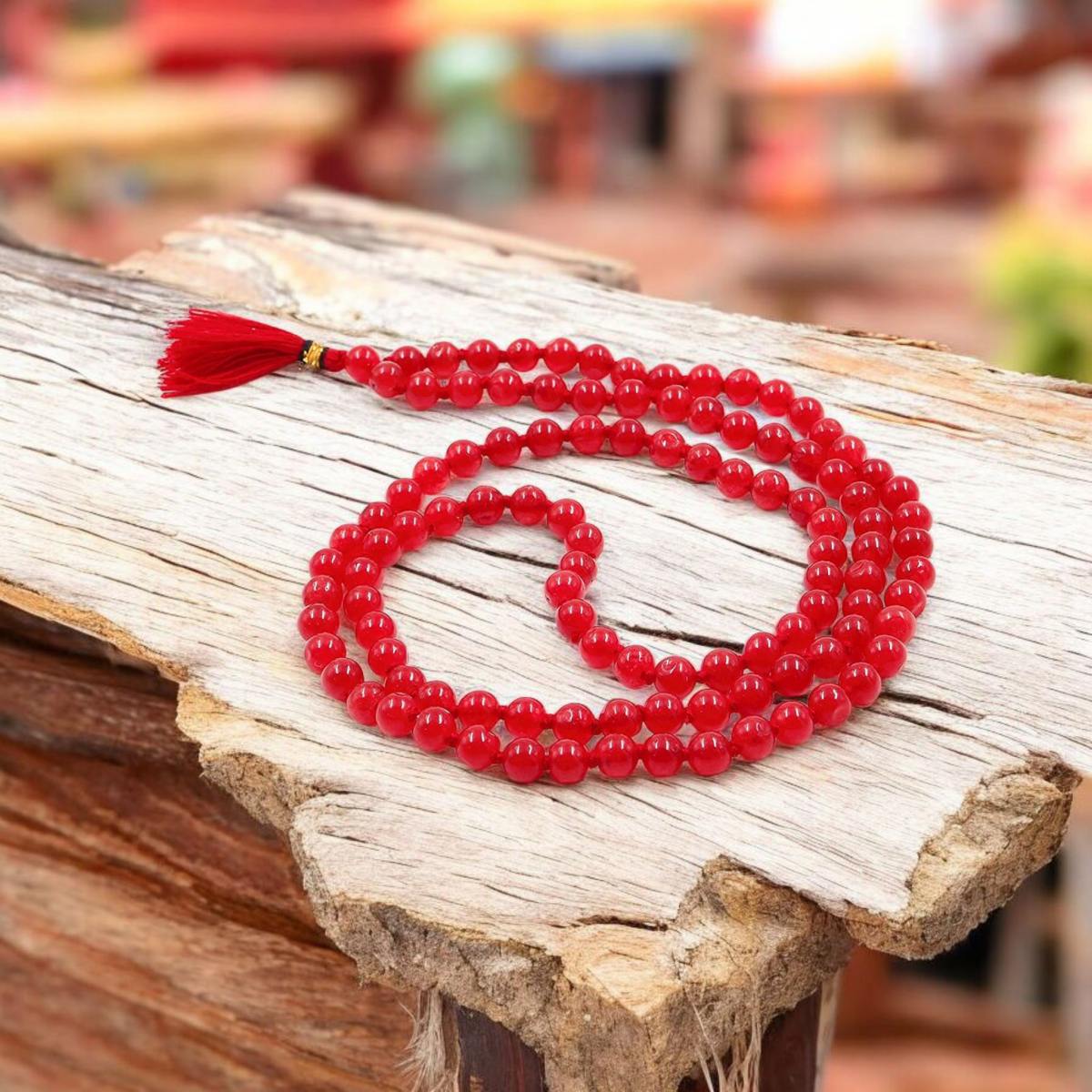 Natural Red Agate Mala 108+1 Beads with Lab Certificate | 8mm Lal Hakik Mala for Jaap & Wearing – Ramshivay - Ramshivay