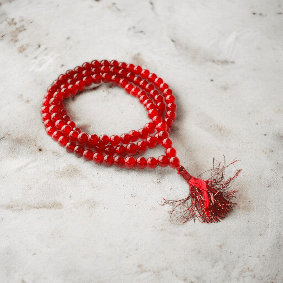Natural Red Agate Mala 108+1 Beads with Lab Certificate | 8mm Lal Hakik Mala for Jaap & Wearing – Ramshivay - Ramshivay