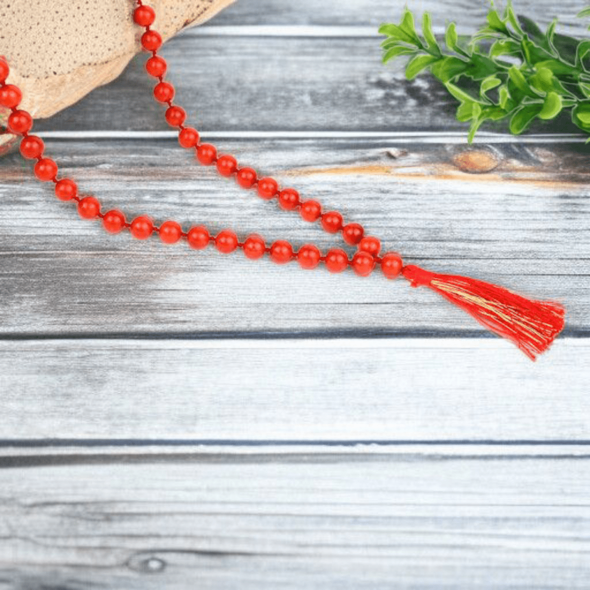 Natural Red Coral Mala 108+1 Beads with Lab Certificate for Mangal Dosh | Lal Moonga Mala for Jaap & Wearing – Ramshivay - Ramshivay