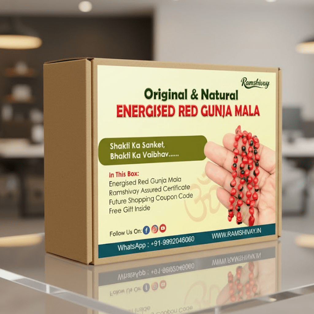 Natural Red Gunja Mala with Lab Certificate | For Luck, Courage & Divine Blessings – Ramshivay - Ramshivay