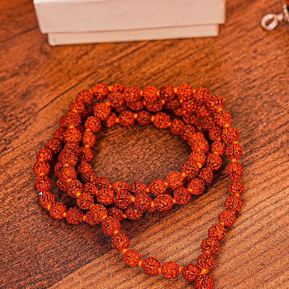 Natural Rudraksha Mala 108+1 Beads with Lab Certificate | 5 Mukhi 10mm for Daily Jaap & Wearing – Ramshivay - Ramshivay
