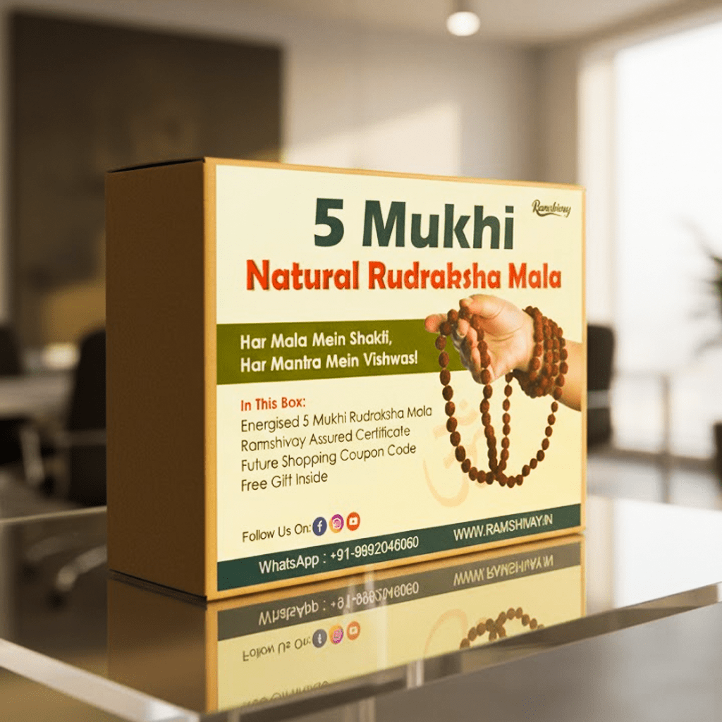 Natural Rudraksha Mala 108+1 Beads with Lab Certificate | 5 Mukhi 10mm for Daily Jaap & Wearing – Ramshivay - Ramshivay