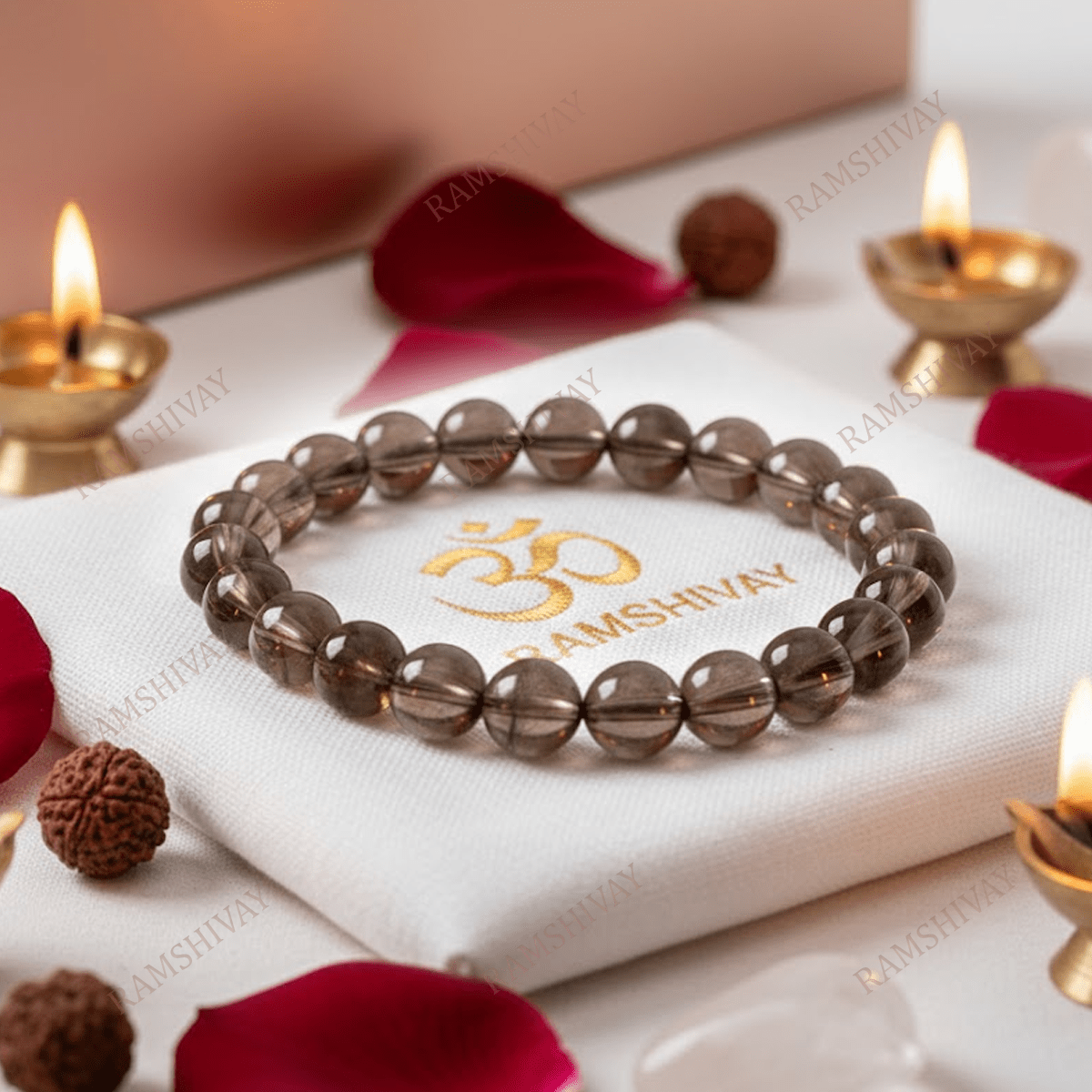 Natural Smoky Quartz Bracelet (8mm) with Lab Certificate for Protection – Ramshivay - Ramshivay