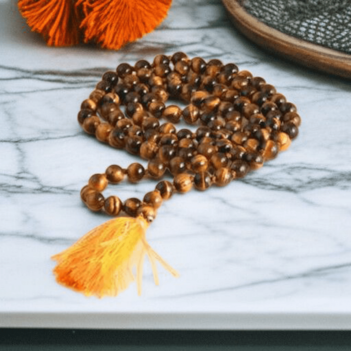 Natural Tiger Eye Mala 108+1 Beads with Lab Certificate | Provides Strength and Courage | for Jaap & Wearing – Ramshivay - Ramshivay