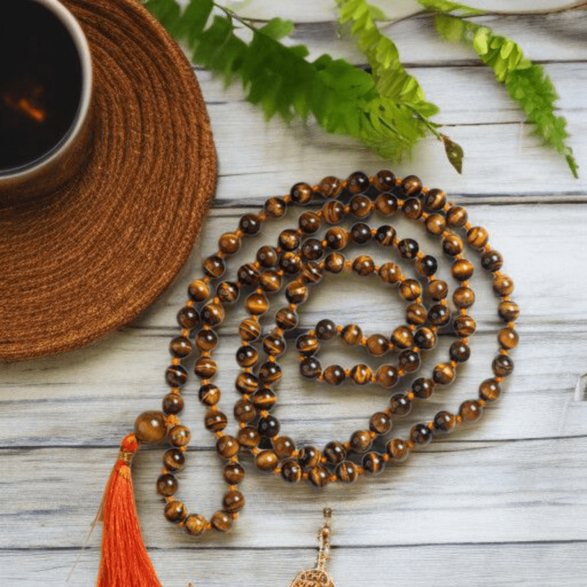 Natural Tiger Eye Mala 108+1 Beads with Lab Certificate | Provides Strength and Courage | for Jaap & Wearing – Ramshivay - Ramshivay