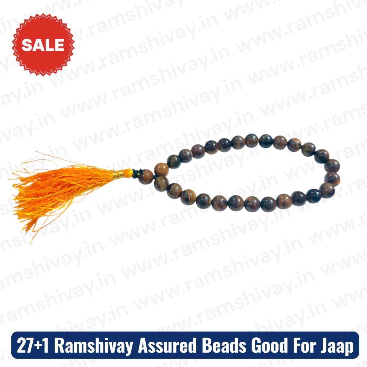 Natural Tiger Eye Mala 27+1 Beads with Lab Certificate | Provides Strength and Courage – Ramshivay - Ramshivay