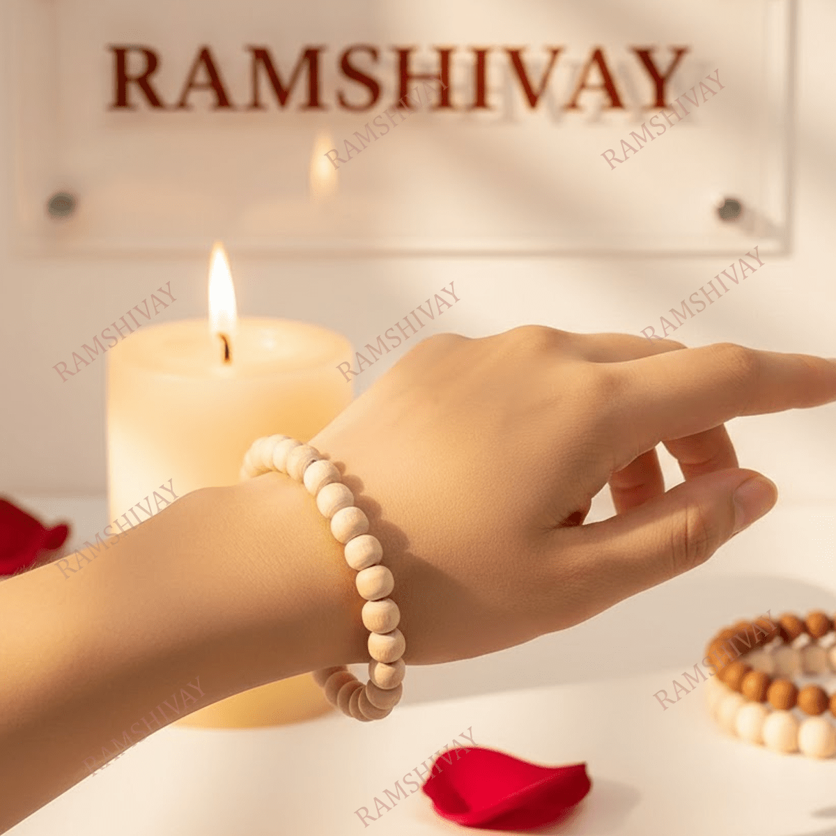Natural Tulsi Wood Bracelet (8mm) with Lab Certificate for Protection & Peace – Ramshivay - Ramshivay