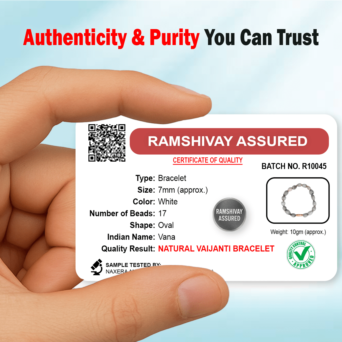 Natural Vaijanti Bracelet with Lab Certificate | Vana Bracelet for Men & Women – Ramshivay - Ramshivay