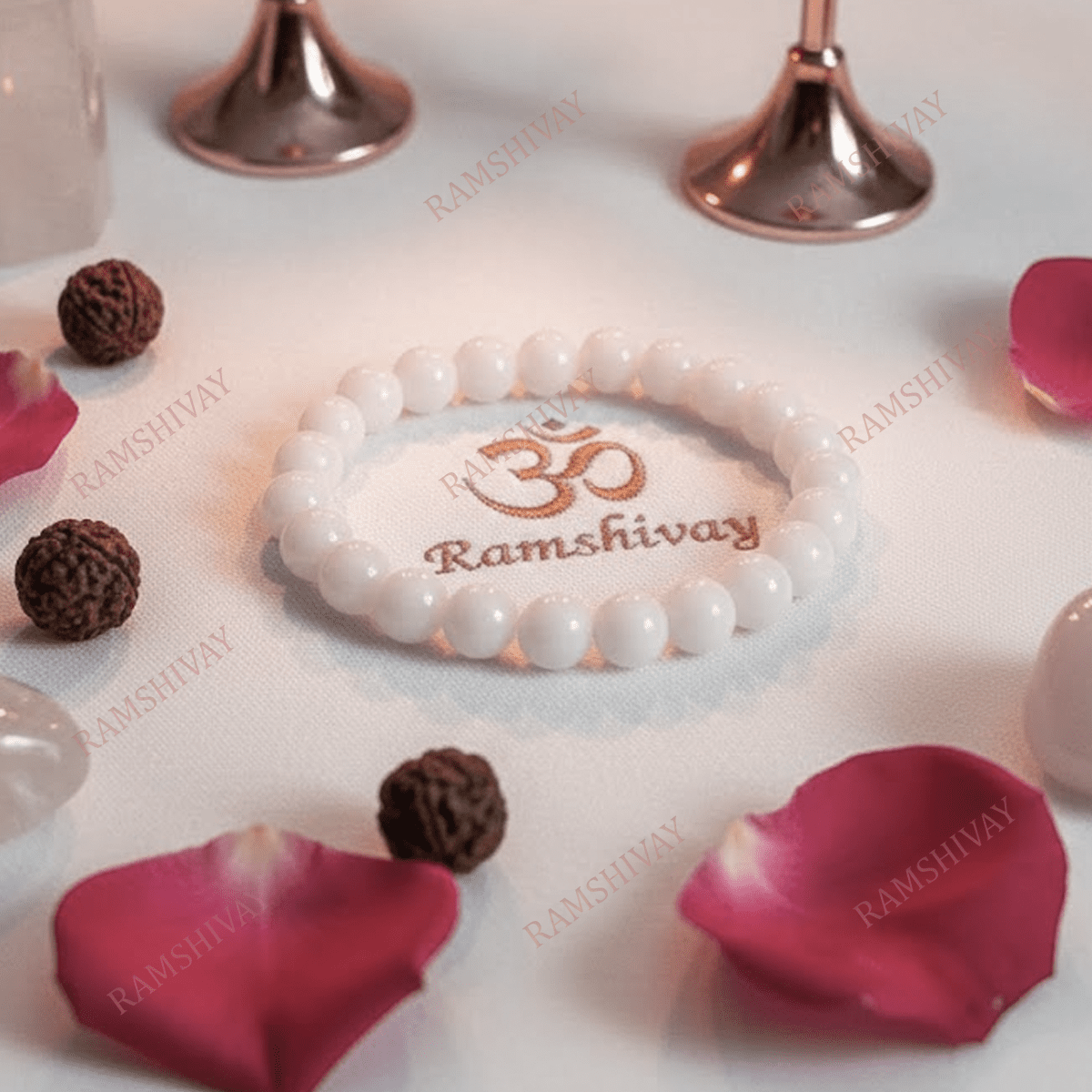 Natural White Agate (Hakik) Bracelet 8MM with Lab Certificate for Peace – Ramshivay - Ramshivay