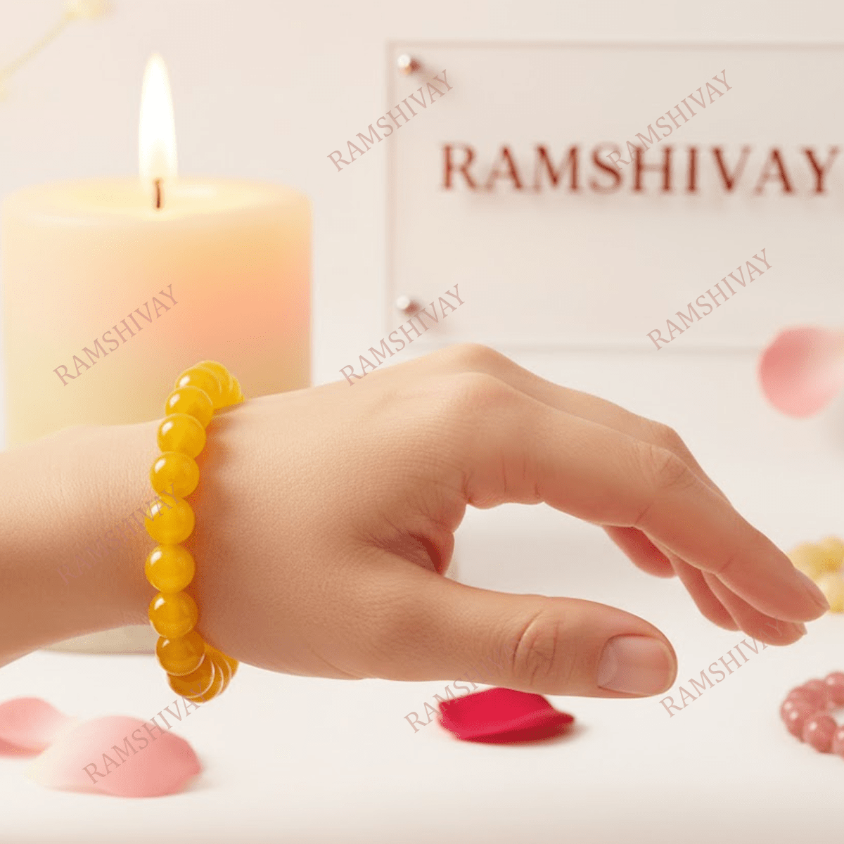 Natural Yellow Agate Bracelet 8MM with Lab Certificate for Confidence – Ramshivay - Ramshivay