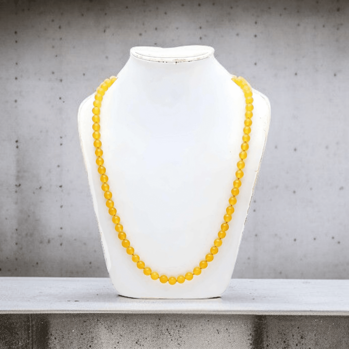 Natural Yellow Agate Mala 108+1 Beads with Lab Certificate | 8mm Peeli Hakik Mala for Jaap & Wearing – Ramshivay - Ramshivay