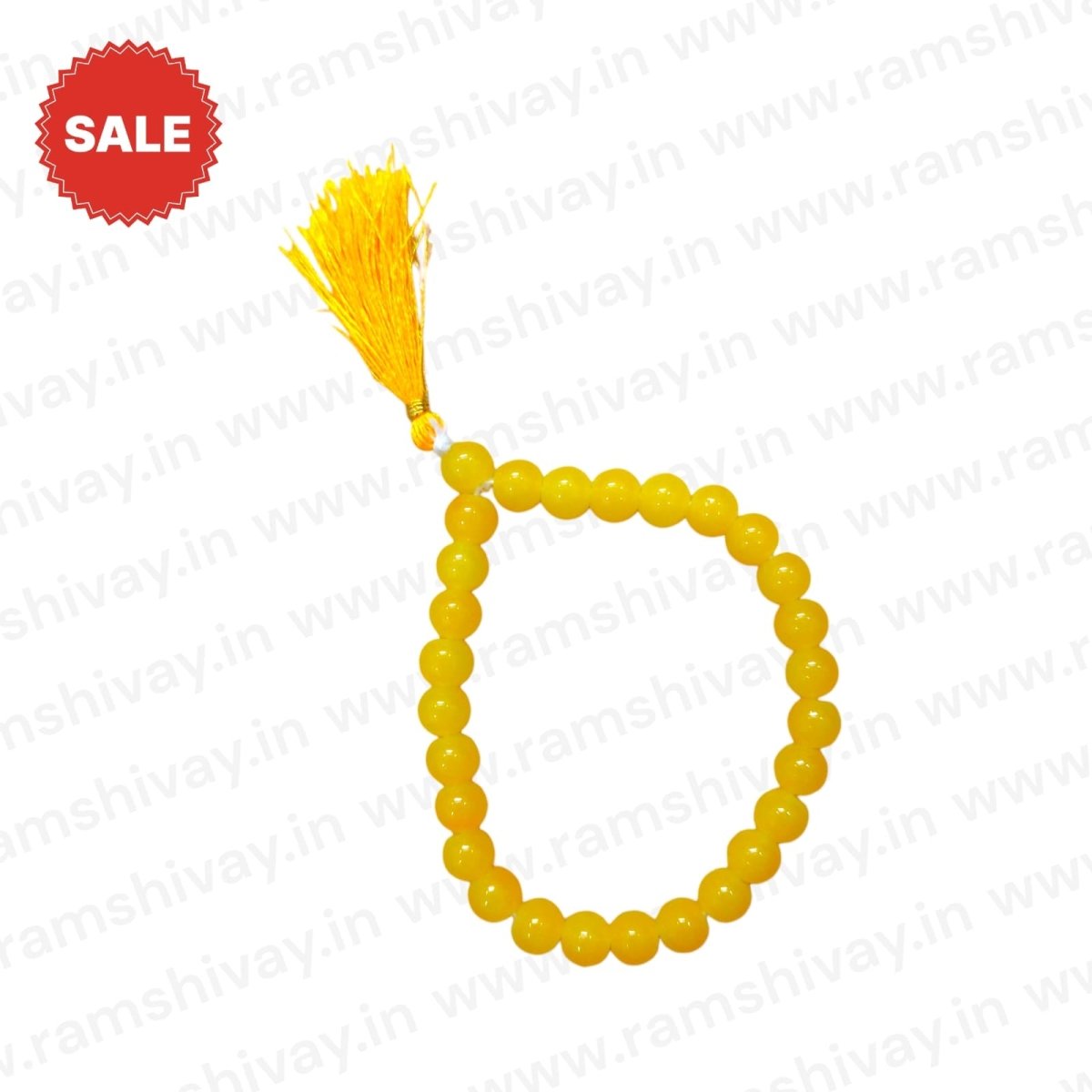 Natural Yellow Agate Mala 27+1 Beads with Lab Certificate | 8mm Peeli Hakik Mala for Jaap & Wearing – Ramshivay - Ramshivay