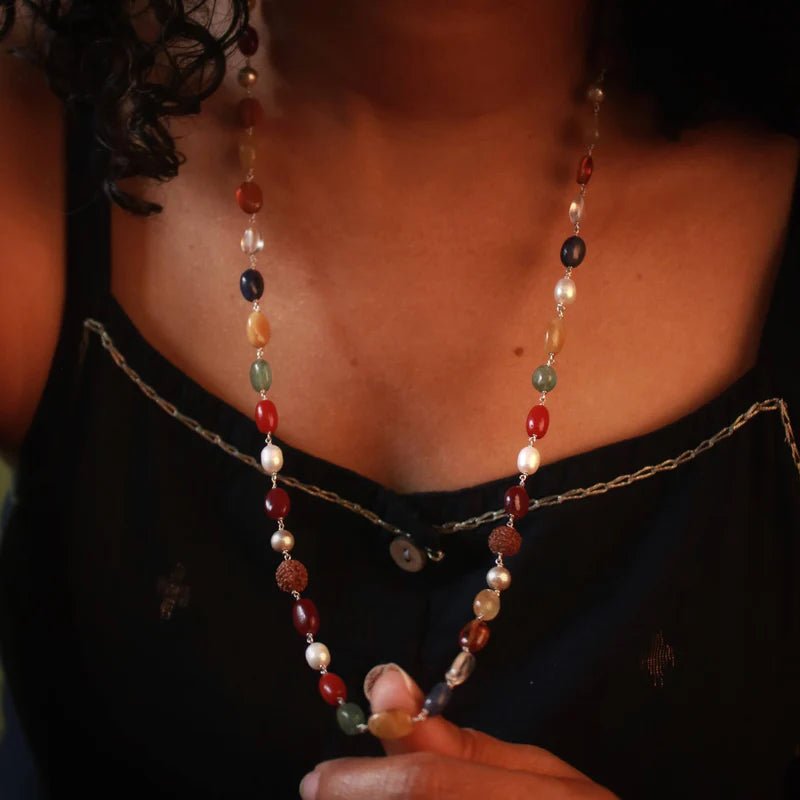 Navratan Mala for Wearing | Stylish Unisex Multi - Gemstone Mala for Daily Planetary Balance – Ramshivay - Ramshivay