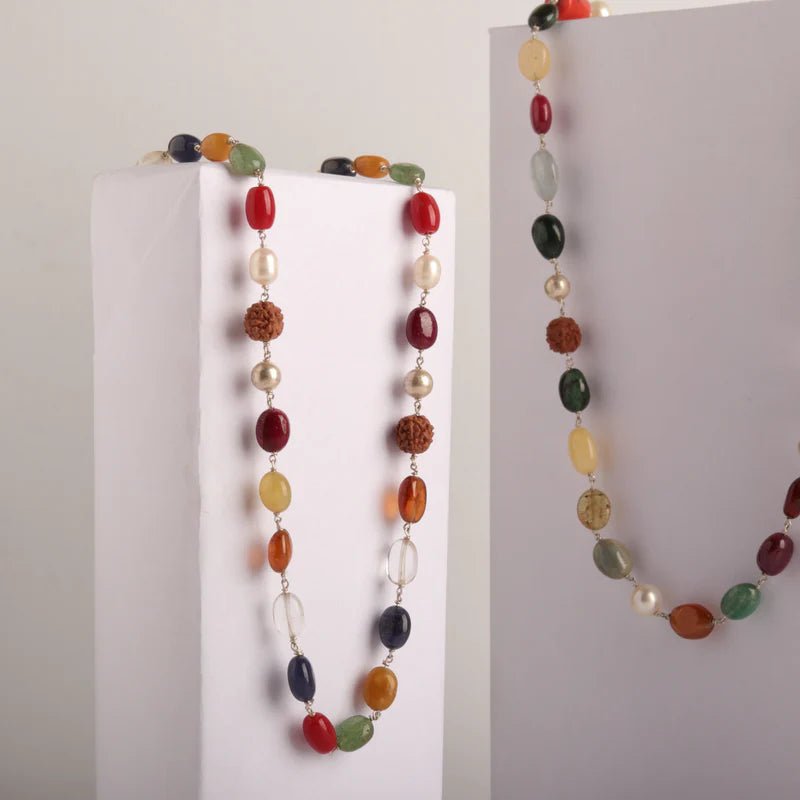 Navratan Mala for Wearing | Stylish Unisex Multi - Gemstone Mala for Daily Planetary Balance – Ramshivay - Ramshivay