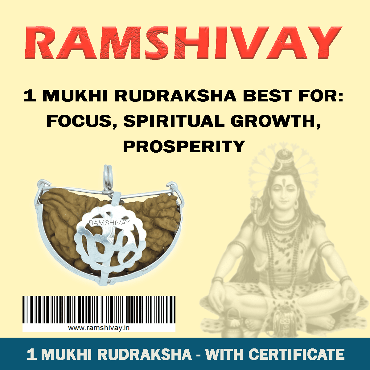 Original 1 Mukhi Rudraksha with Lab Certificate for Spiritual Growth – Ramshivay - Ramshivay