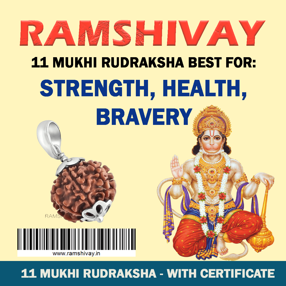 Original 11 Mukhi Rudraksha with Lab Certificate for Courage & Power – Ramshivay - Ramshivay