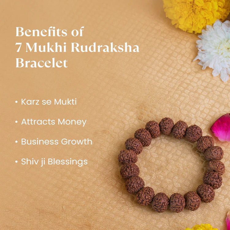 Original 7 Mukhi Nepali Rudraksha Bracelet with Lab Certificate for Wealth – Ramshivay - Ramshivay