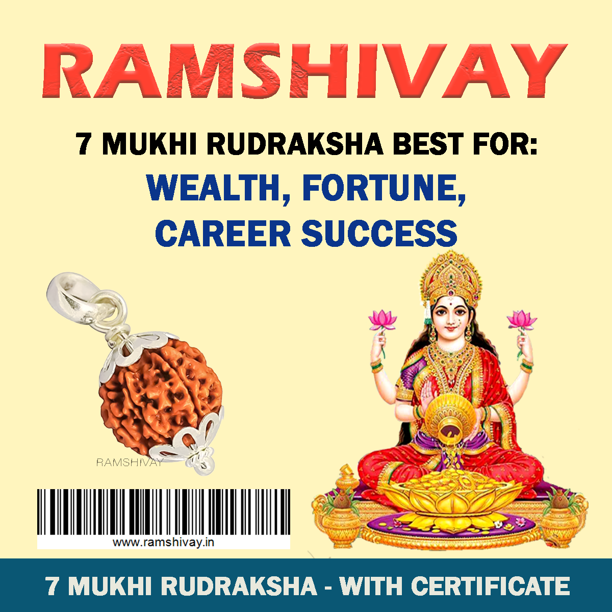 Original 7 Mukhi Rudraksha with Lab Certificate for Wealth & Prosperity – Ramshivay - Ramshivay
