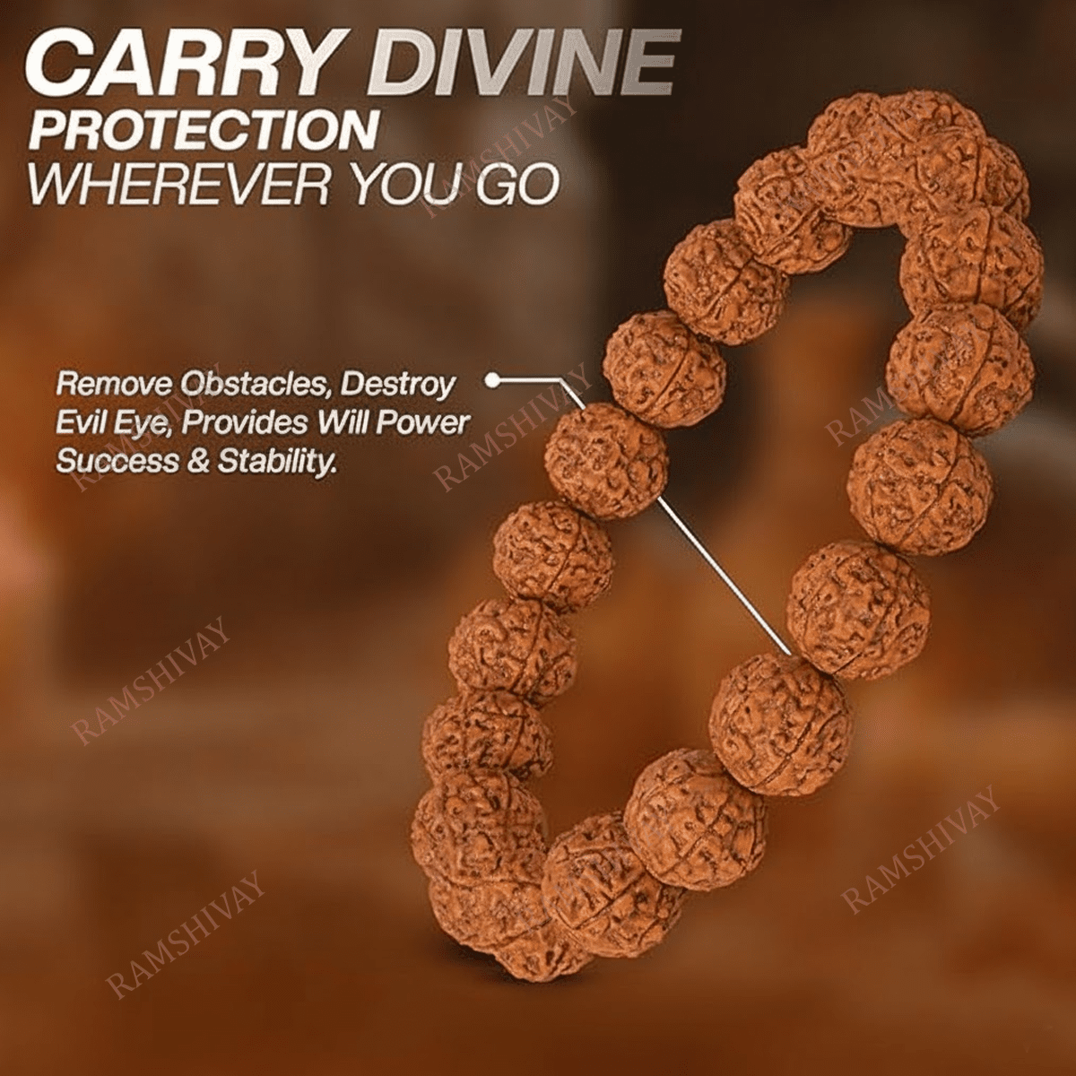 Original 8 Mukhi Rudraksha Bracelet with Lab Certificate for Stability โ Ramshivay - Ramshivay