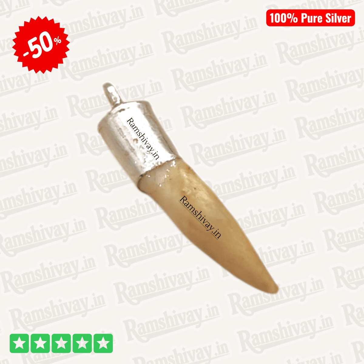 Original Boar Teeth for Women (Shukar Dant, Suar Ka Dant) Silver Locket | Nazar Protection & Confidence – Ramshivay - Ramshivay