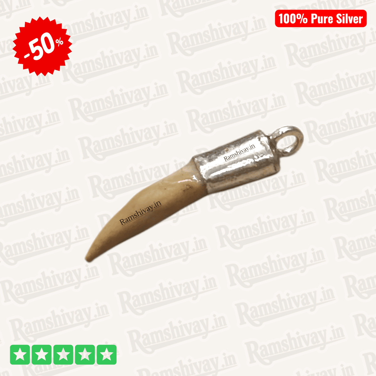 Original Boar Teeth (Shukar Dant, Suar Ka Dant) Silver Locket for Kids with Certified Authenticity | Nazar Protection & Courage – Ramshivay - Ramshivay