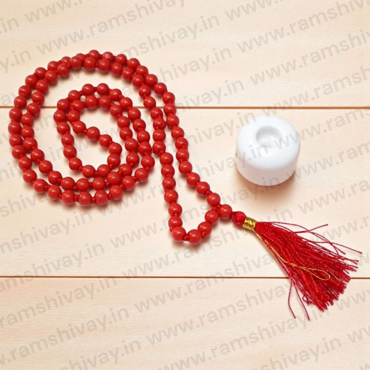 Original Moonga Mala (Lal Moonga Mala) 108+1 Beads with Lab Certificate | For Courage, Strength & Prosperity – Ramshivay - Ramshivay