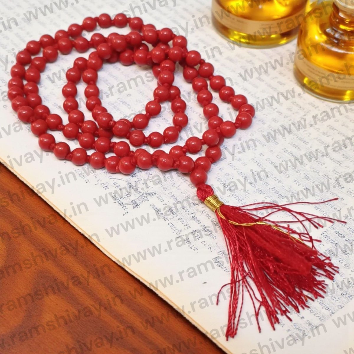 Original Moonga Mala (Lal Moonga Mala) 108+1 Beads with Lab Certificate | For Courage, Strength & Prosperity – Ramshivay - Ramshivay
