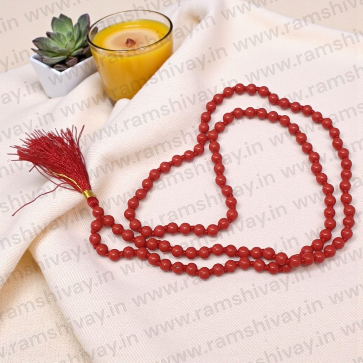 Original Moonga Mala (Lal Moonga Mala) 108+1 Beads with Lab Certificate | For Courage, Strength & Prosperity – Ramshivay - Ramshivay