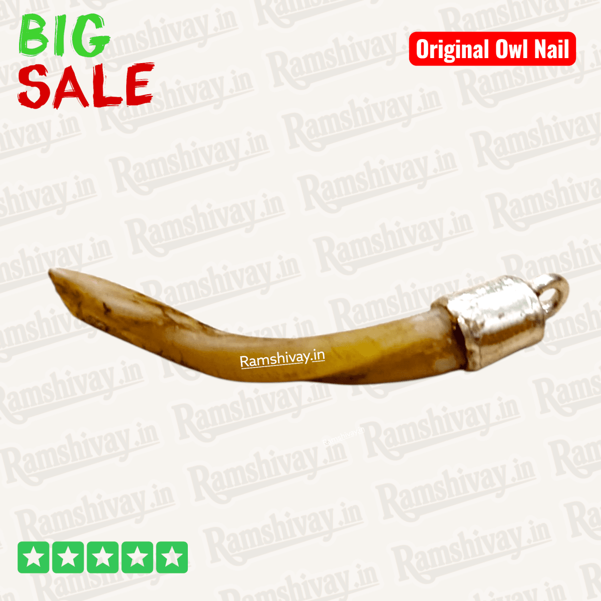 Original Owl Nail Pendant (Ullu ka Nakhun) with Pure Silver Setting | Wealth, Protection & Business Success – Ramshivay - Ramshivay