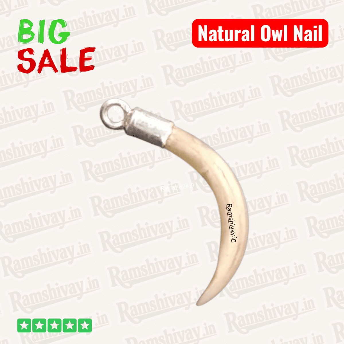 Original Owl Nail Pendant (Ullu ka Nakhun) with Pure Silver Setting | Wealth, Protection & Business Success – Ramshivay - Ramshivay