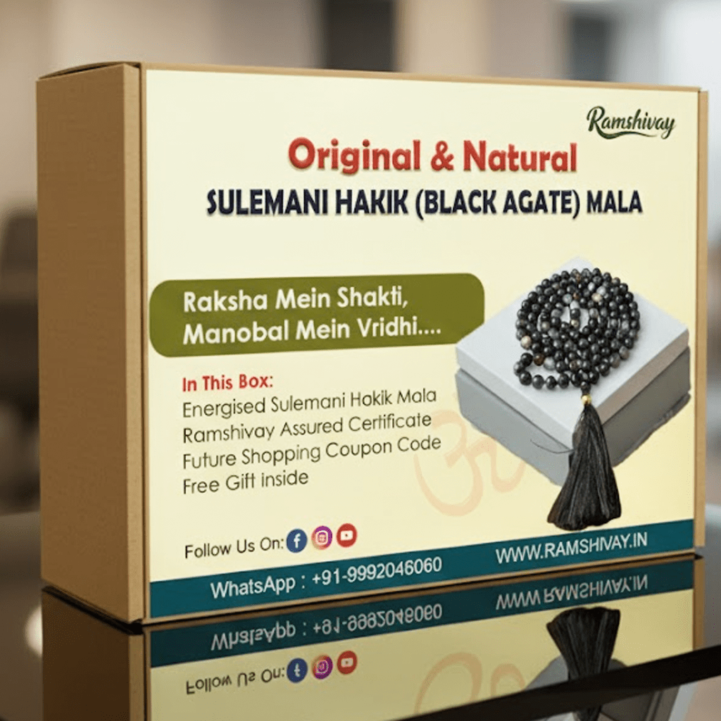 Original Sulemani Hakik Mala 108+1 Beads 8MM with Lab Certificate | Boosts Self - Confidence & Brings Good Fortune – Ramshivay - Ramshivay