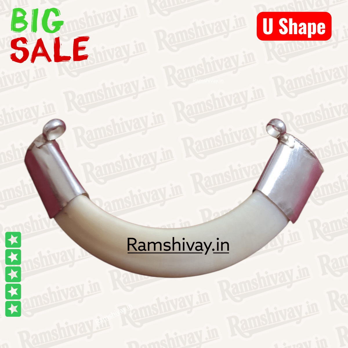 Original U‑Shape Shukar Dant (Wild Boar Teeth) Silver Locket with Double‑Side Silver Caps | Nazar Protection & Courage – Ramshivay - Ramshivay