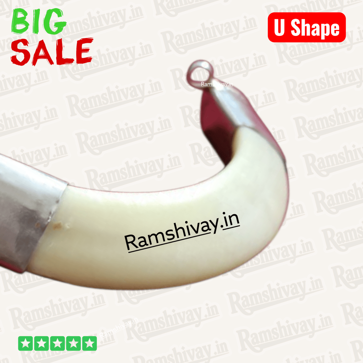 Original U‑Shape Shukar Dant (Wild Boar Teeth) Silver Locket with Double‑Side Silver Caps | Nazar Protection & Courage – Ramshivay - Ramshivay